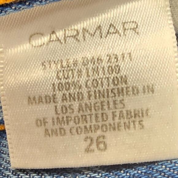 Carmar Beatrice Rhinestone Zipper Distressed Mini Skirt Size 26 - Picture 11 of 12